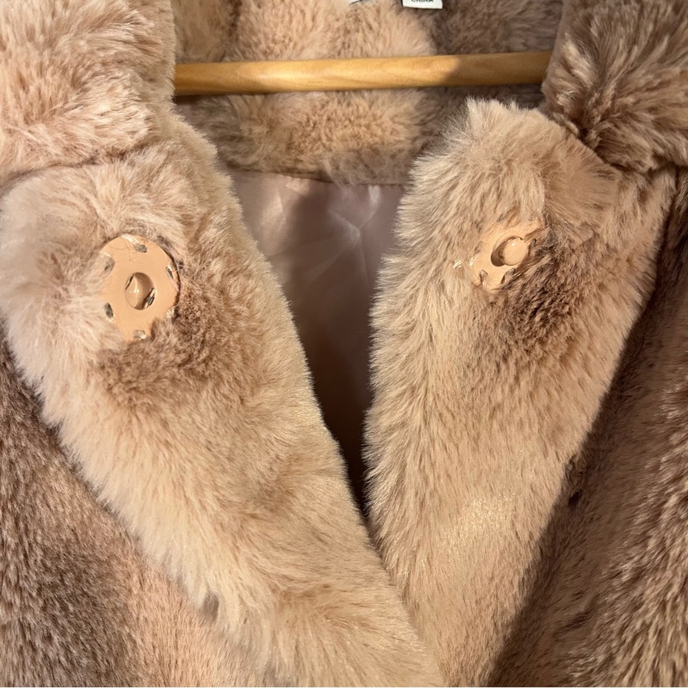 Ophelia Roe Faux Fur Coat Soft Pink Rose Cozy 1X - Picture 4 of 6